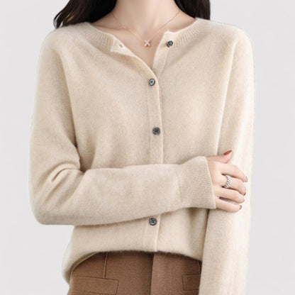 Monarch | Women's Wool Cardigan Open Neck Cashmere Sweater