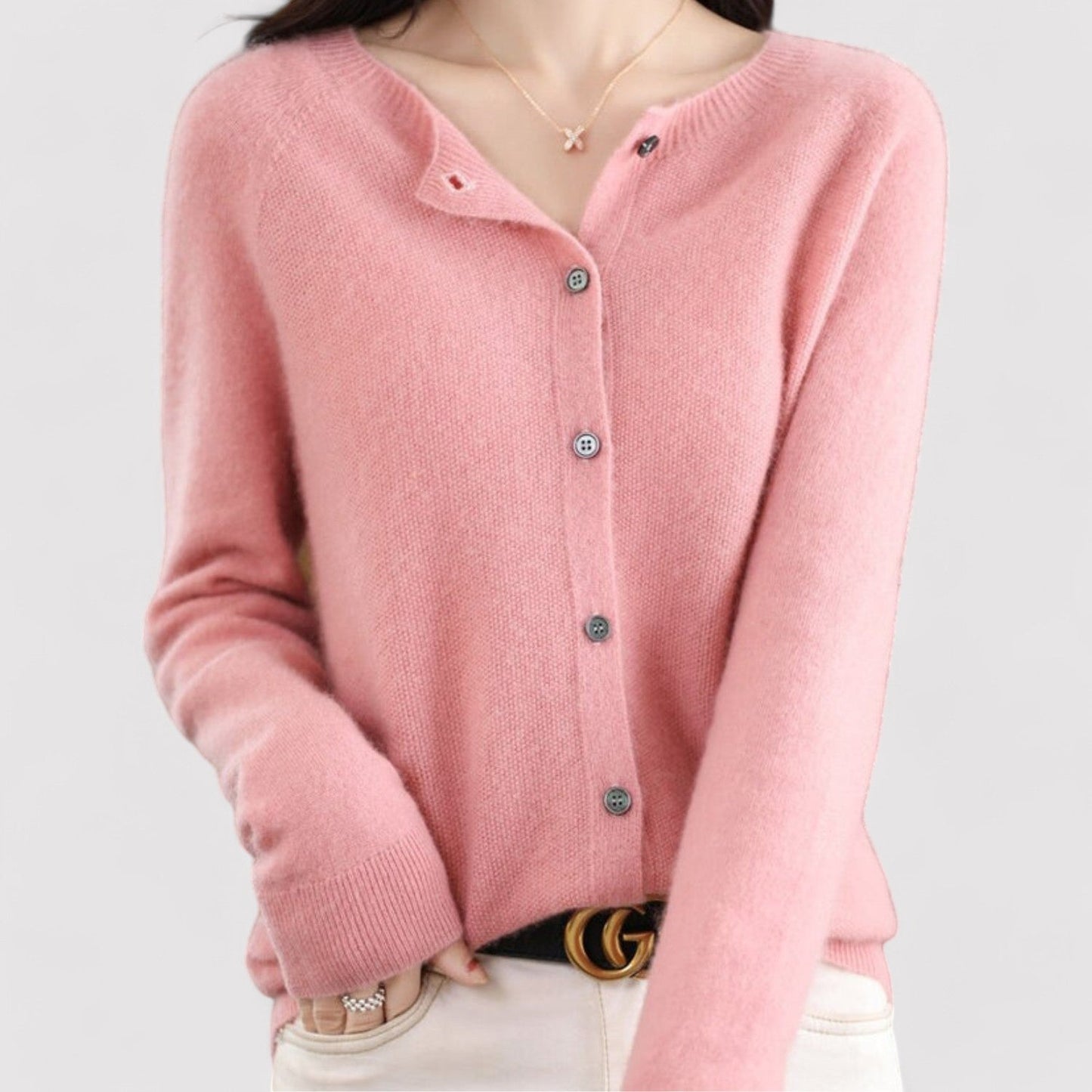 Monarch | Women's Wool Cardigan Open Neck Cashmere Sweater