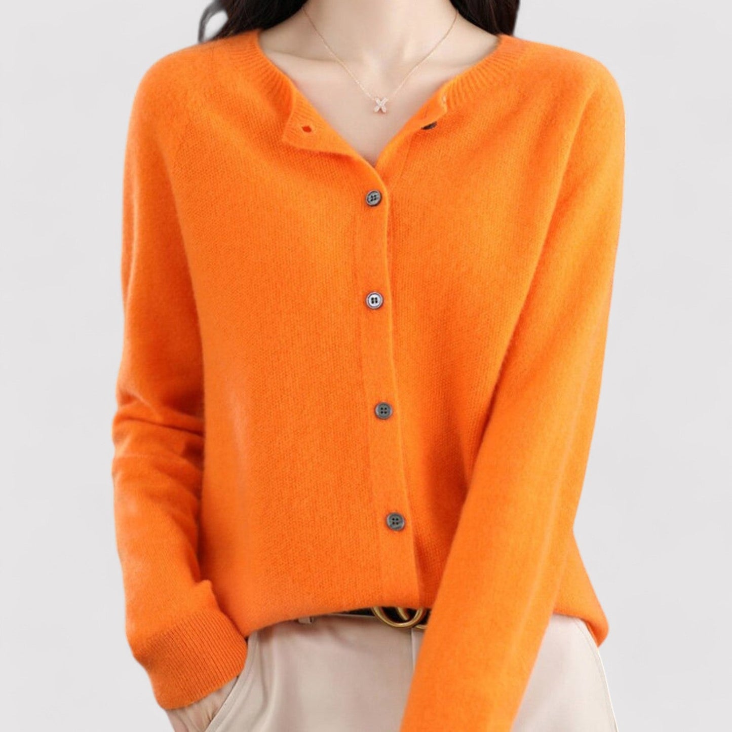 Monarch | Women's Wool Cardigan Open Neck Cashmere Sweater