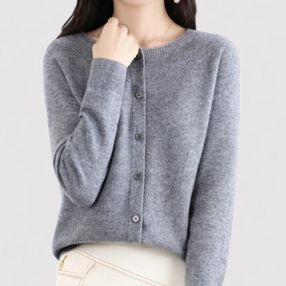 Monarch | Women's Wool Cardigan Open Neck Cashmere Sweater