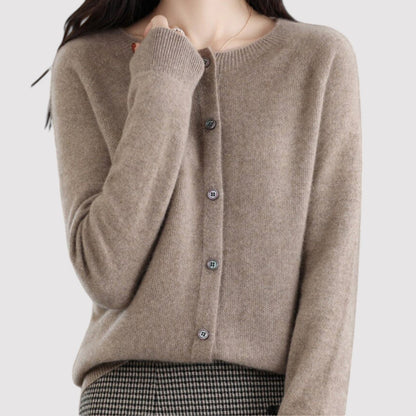 Monarch | Women's Wool Cardigan Open Neck Cashmere Sweater