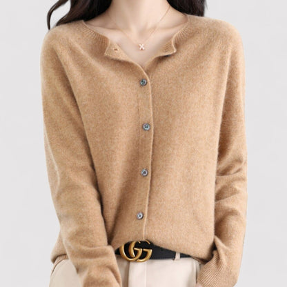 Monarch | Women's Wool Cardigan Open Neck Cashmere Sweater