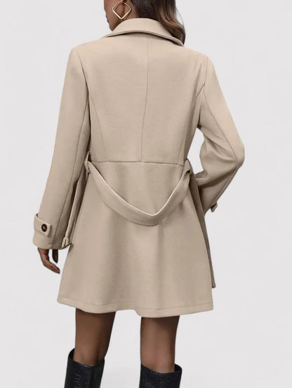 Monarch | Elegant Double Row Trench Coat with Belt