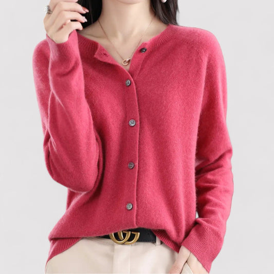 Monarch | Women's Wool Cardigan Open Neck Cashmere Sweater