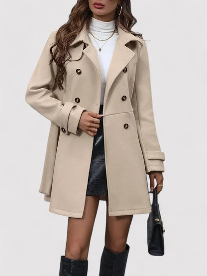 Monarch | Elegant Double Row Trench Coat with Belt