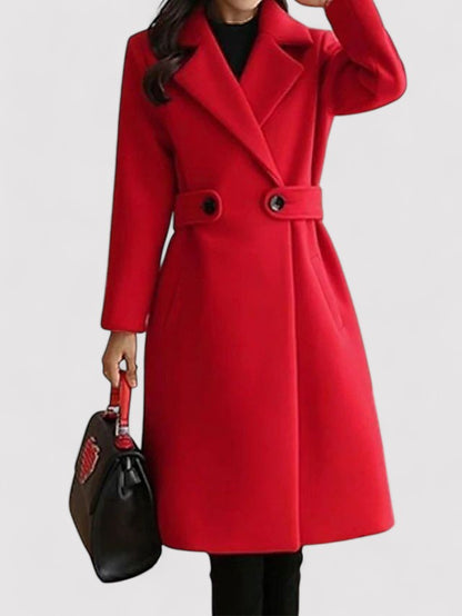 Monarch | Wool Winter Coat with Narrow Belt