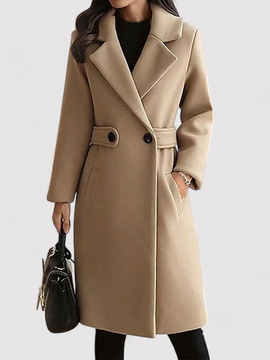 Monarch | Wool Winter Coat with Narrow Belt