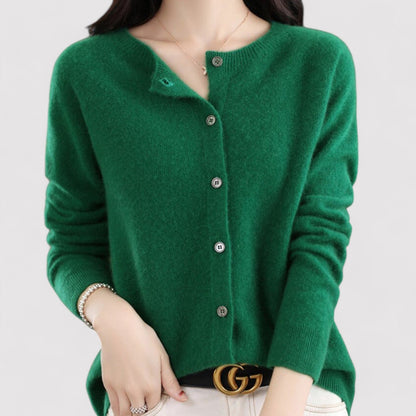 Monarch | Women's Wool Cardigan Open Neck Cashmere Sweater