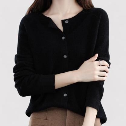 Monarch | Women's Wool Cardigan Open Neck Cashmere Sweater